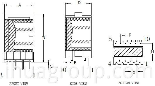 Vysokofrekvenční transformátor nabíječky EEL typu 220V AC na 24V transformátor